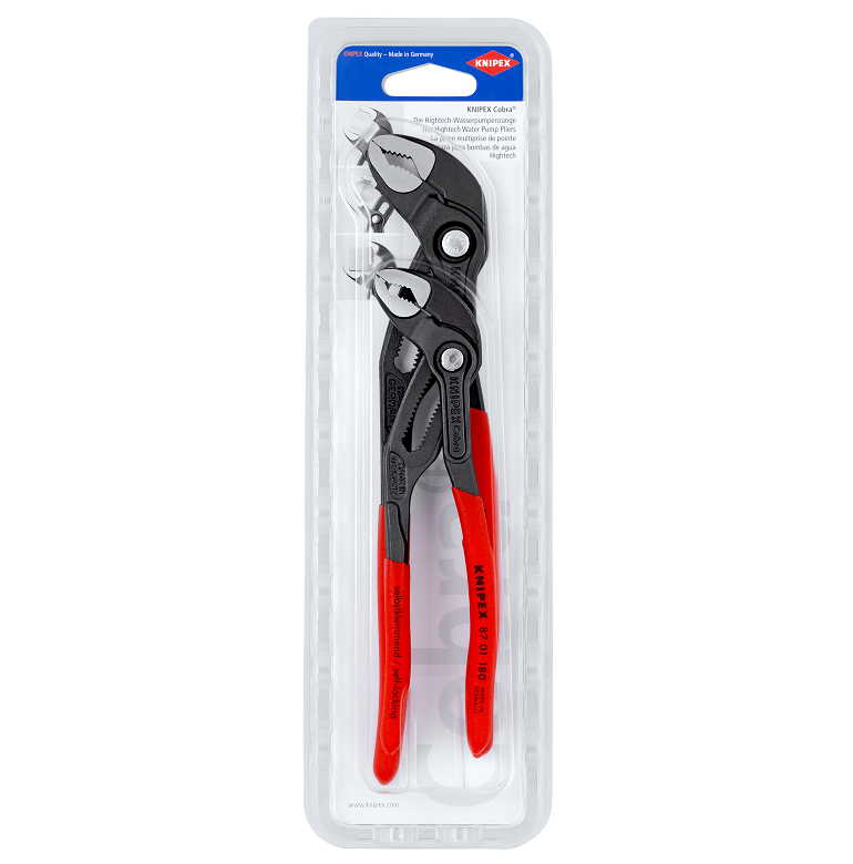 KNIPEX Cobra Set 2 teilig Wasserpumpenzangen 180 250 Mm knipex-cobra-set-2-teilig-wasserpumpenzangen-180-250-mm