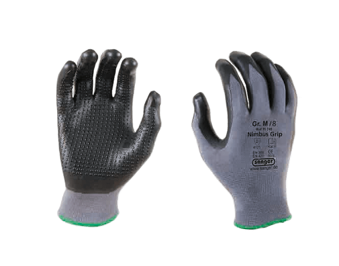 handschuhe ohne schwitzen Sänger Nimbus Grip Nylon Strickhandschuhe mit Noppen – 12 Paar –  Schleiftitan.de