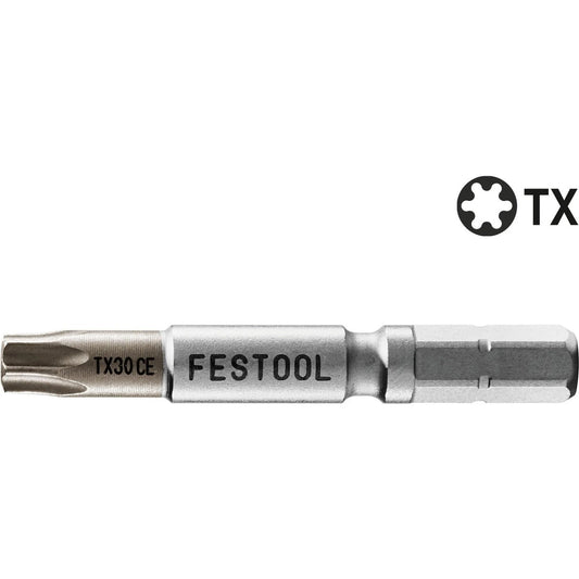 Festool TX30 CE Bit mit CENTROTEC-Antrieb, Einzelansicht mit Kennzeichnung und Logo