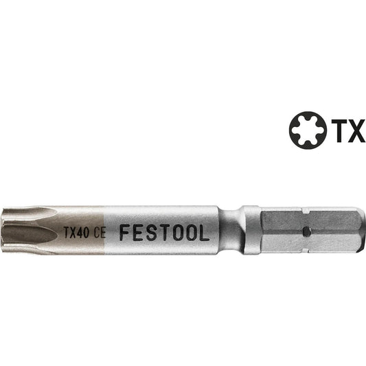 Festool TX 40 CE Bit, Torx-Antriebsprofil, CENTROTEC-Bithalter, chemisch vernickelt
