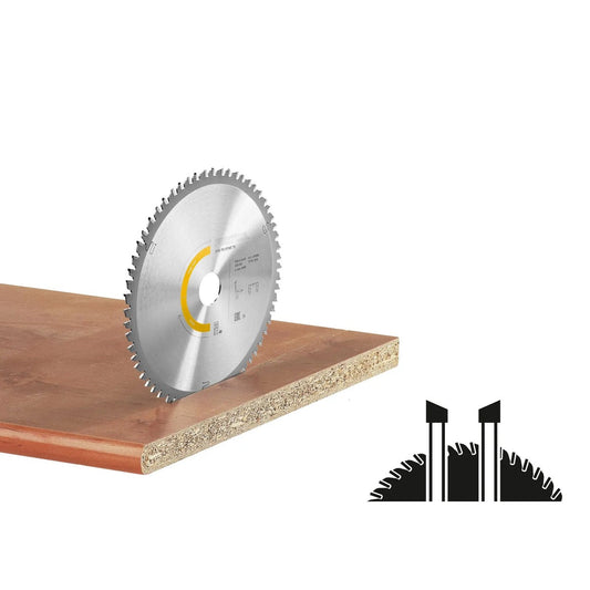 Festool WOOD FINE CUT HW Kreissägeblatt bei Feinschnitt in Holz und Sperrholz mit Hartmetallzähnen