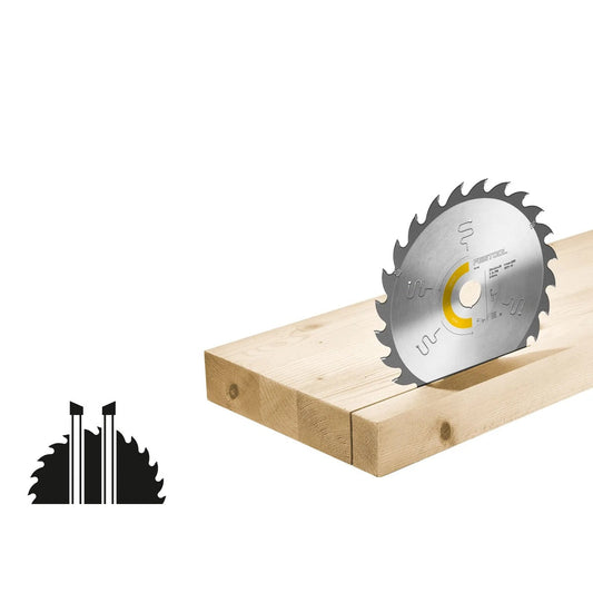 Festool WOOD RIP CUT HW Kreissägeblatt mit Hartmetallzähnen beim Längsschnitt in Massivholz