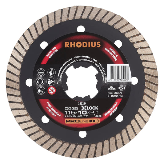 Rhodius Diamanttrennscheibe DG35 XLOCK Ø115 x 10 x 2,1 x 22,23