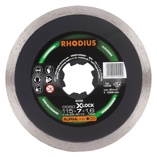 Rhodius Diamanttrennscheibe DG50 XLOCK Ø115 x 7 x 1,6 x 22,23 mm