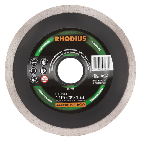 Rhodius Diamanttrennscheibe DG50 Ø115 x 7 x 1,6 x 22,23 mm