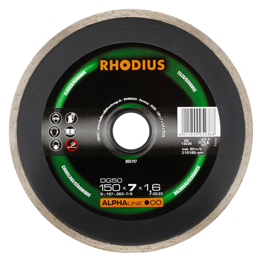 Rhodius Diamanttrennscheibe DG50  Ø150 x 7 x 1,6 x 22,23 mm