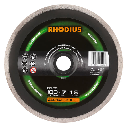 Rhodius Diamanttrennscheibe DG50  Ø180 x 7 x 1,9 x 22,23 mm