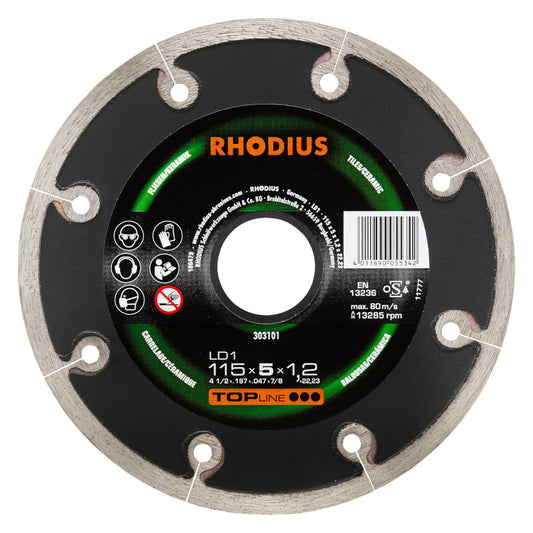 Rhodius Diamanttrennscheibe LD1 Ø115 x 5 x 1,2 x 22,23 mm