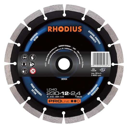 Rhodius Diamanttrennscheibe LD40 Ø230 x 12 x 2,4 x 22,23 mm