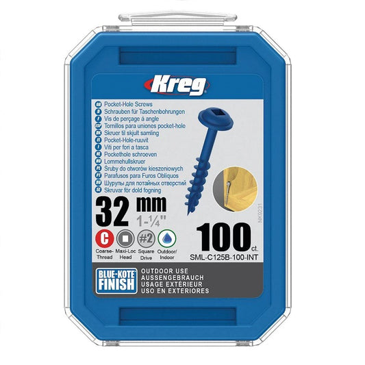 KREG Taschenlochschrauben Grob Blue-Kote 32mm (Scheibenkopf)