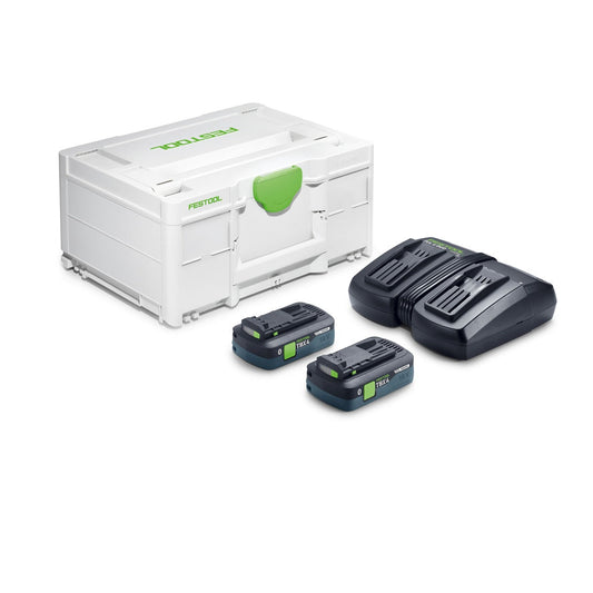 Festool Energie-Set SYS 18V mit Systainer³, zwei TBX4 Akkupacks und TCL6DUO Schnellladegerät
