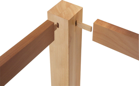 Festool DOMINO Dübelstange Sipo in Holzverbindung mit seitlichen Führungsrippen und Leimtaschen
