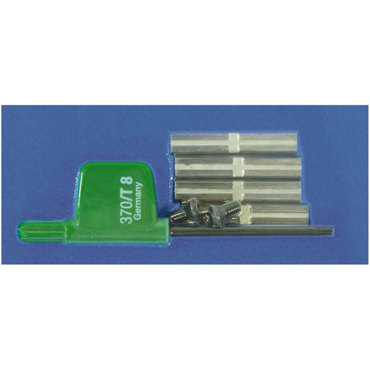 Festool Wendeplatten-Set HW-WP 30x5,5x1,1 mit grünem Behälter, Hartmetall-Wendeplatten und TX-Schlüssel T8