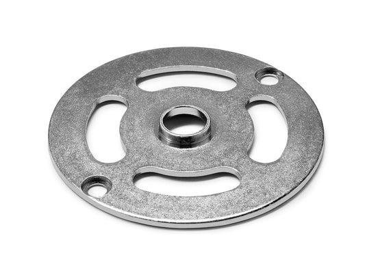 Festool Kopierring aus Metall mit Befestigungslöchern und zentralem Führungsloch für Oberfräsen.