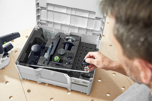Festool Zubehör-Set ZS-OF 1010 M in Systainer mit Kopierringen, Stangenzirkel und Führungsschienen-Adapter