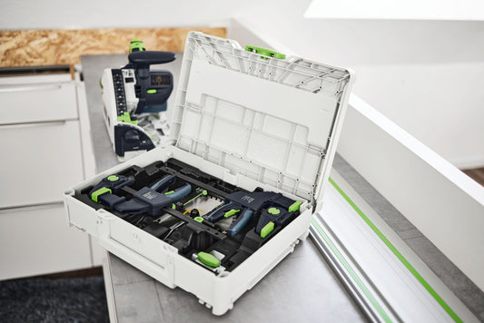 Festool Systainer SYS3 M 112 mit Zubehör-Set ZS FS-EP TS/TSC55 - Eintauch-Positionsanzeiger und Einhandzwingen