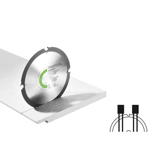 Festool Diamant-Kreissägeblatt ABRASIVE MATERIALS DIA mit PKD-Bestückung beim Sägen von Gipskarton-Platte