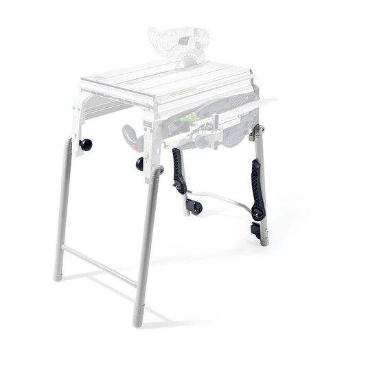 Festool Klappbeine CS 50 KB Tischzugsäge-Ständer mit ausgeklappten Beinen und Rädern