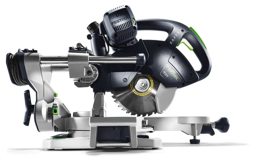 Festool KAPEX KS 60 E-UG Kapp-Zugsäge mit Untergestell, LED-Schlaglicht und Sägeblatt, Frontansicht