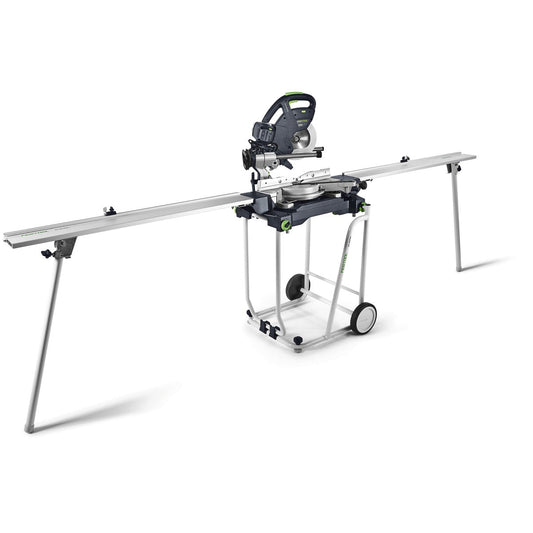 Festool KAPEX KS 60 E-UG Kapp-Zugsäge mit Untergestell und ausgefahrenen Führungsschienen