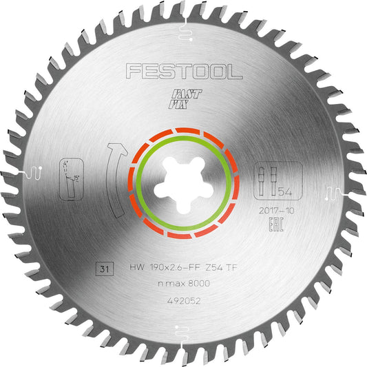 Festool Kreissägeblatt LAMINATE/HPL HW 190x26 mit Hartmetallzähnen, rote Kennzeichnung