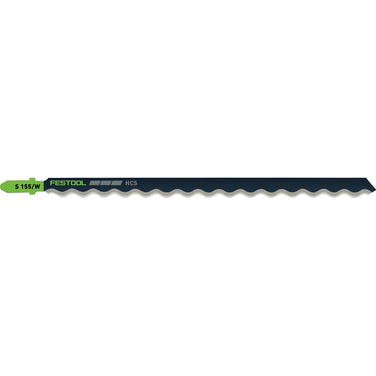 Festool Stichsägeblatt S 155/W HCS mit Wellenschliff für Dämmstoffe und Baustoffe, T-Schaft-Aufnahme