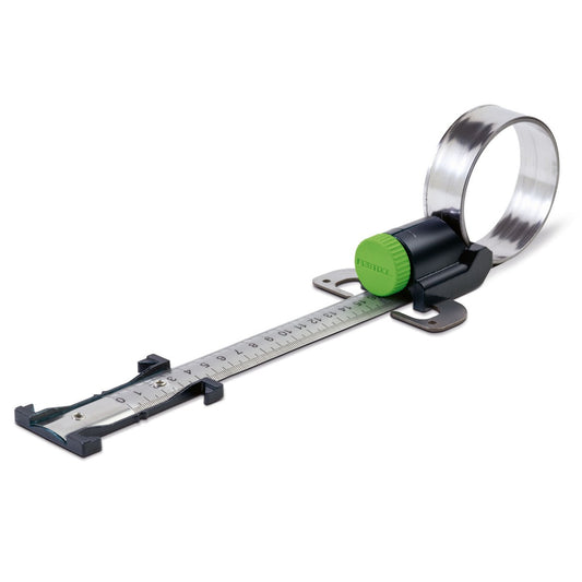 Festool Kreisschneider KS-PS 420 mit Stahllineal und grünem Drehknopf zur Einstellung des Schnittradius.