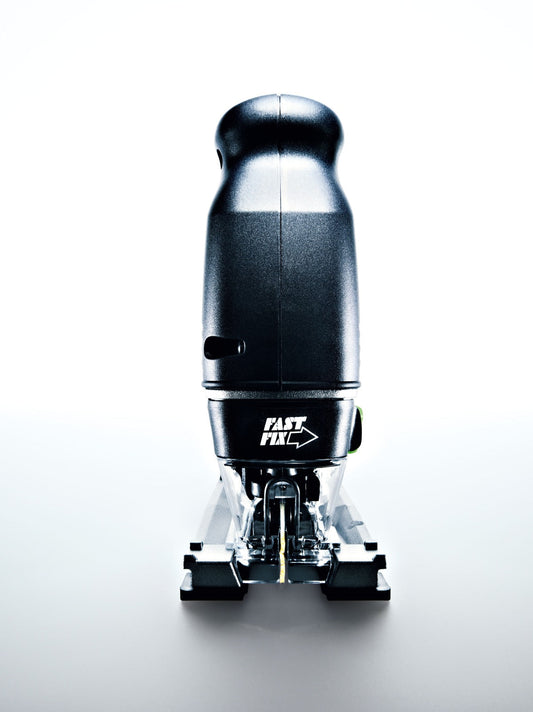 Festool TRION PS 300 EQ-Plus Pendelstichsäge mit FastFix-Wechselsystem, Frontansicht.