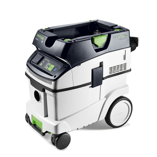 Festool CLEANTEC CTM 36 EI Absaugmobil mit Touch-Bedienung, Rollen und offener Behälterkammer.