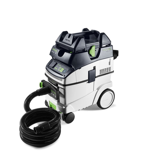 Festool Absaugmobil CLEANTEC CTM 36 EI AC-PLANEX mit Absaugschlauch, weiß-schwarz, Frontansicht