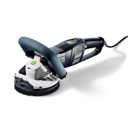 Festool RENOFIX RG 130 ECI-Plus Sanierungsschleifer mit Bürstenaufsatz und Drehzahlregelung.