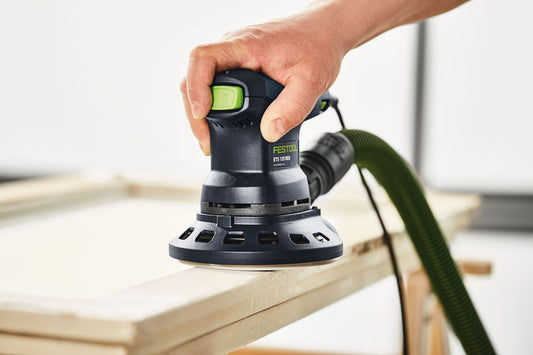 Festool Protector ETS 125 REQ Schleifteller-Schutz beim randnahen Schleifen auf Holzwerkstück