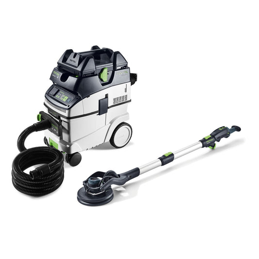 Festool PLANEX LHS 2 225 EQI Langhalsschleifer mit CTM 36 Sauger, Schlauch und Absauganlage im Set.