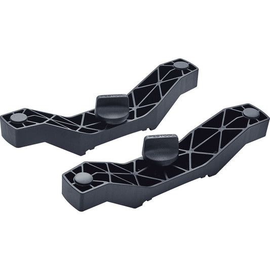 Festool SE-BS 75/105 Stationäreinrichtung, zwei schwarze Schleifschellen mit Spannhebeln für Bandschleifer.