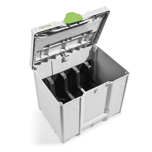 Festool Systainer³ SYS-STF-D225 geöffnet mit fünf Fächern für Schleifscheiben Ø 225 mm Sortierung