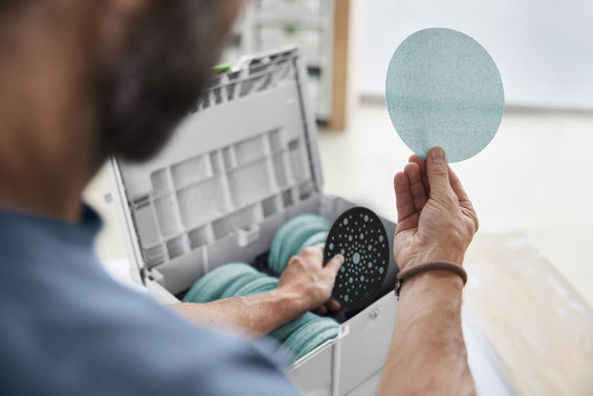 Festool Granat Net Schleifscheiben Ø150 mm Sortiment in Systainer³ mit Netzschleifmittel verschiedener Körnungen