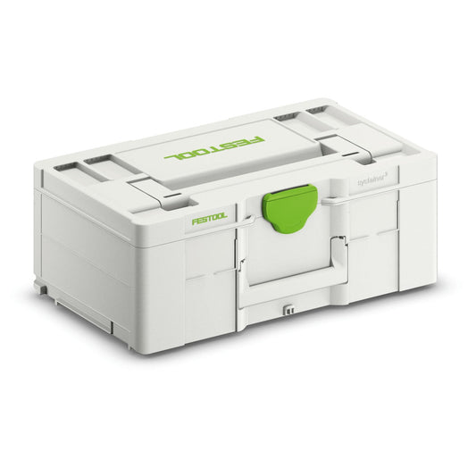 Festool Systainer³ SYS3 L 187 Kunststoffkoffer mit grünem T-LOC Verschluss und Tragegriff