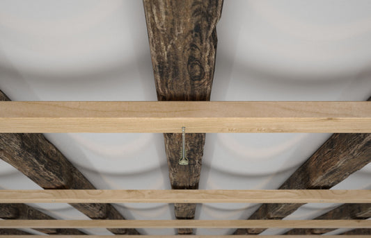 Holzlatten Montage mit Justierschrauben