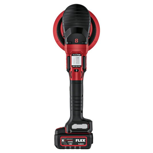 FLEX Akku-Exzenterpolierer XCE 8 150 18-EC Set Draufsicht - Schleiftitan.de