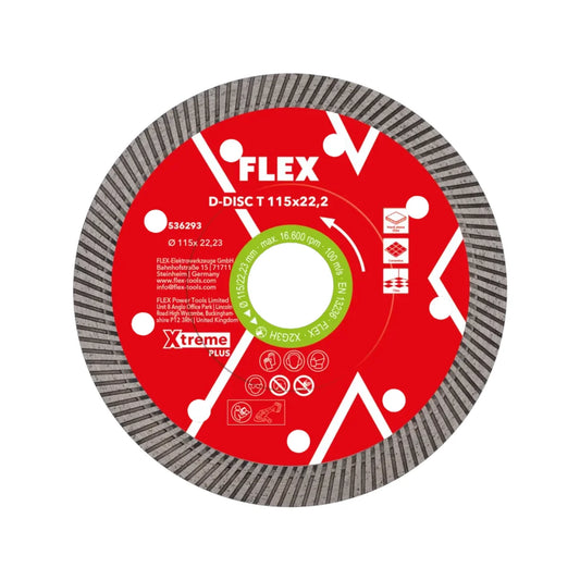 FLEX Diamanttrennscheibe Xtreme Plus für Fliesen 115 x 22,2 mm mit geschlossenem Turbo-Diamantsegment