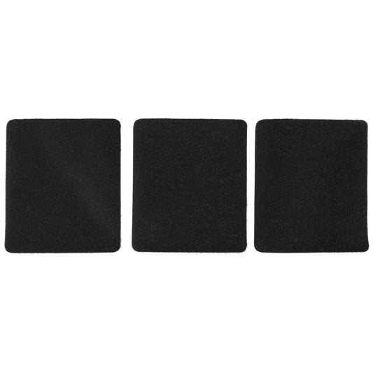 Mirka Filzpads für Winkelanschlag, drei schwarze Filzauflagen nebeneinander, Schutz für empfindliche Oberflächen beim