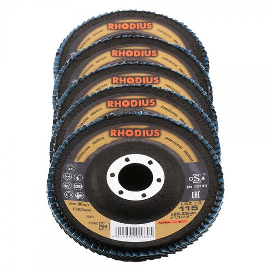 Verpackungseinheit der RHODIUS LSZ F3 mit fünf Schleifscheiben