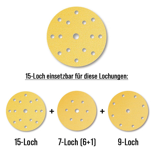 20x Exzenter Schleifscheiben P320 – 150 Mm, 15 Loch, Klett Für Multischleifer